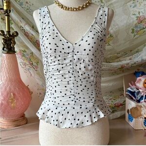 Sugar Lips Peplum Polka Dot Blouse XS